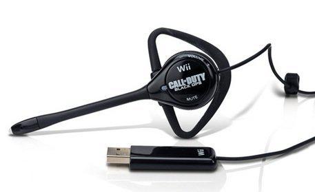 Wii Black Ops Headset. Plug de headset gemakkelijk in