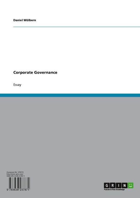 Corporate governance agency theory essay