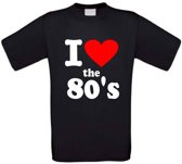 I love the 80's t-shirt maat XL zwart