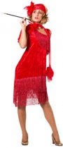 Jaren 20 glamour jurk rood 42 (xl)