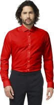 OppoSuits Red Devil Overhemd voor Heren (Rood) - Zakelijke en Vrijetijds Overhemden voor Mannen, Meerdere Kleuren Beschikbaar