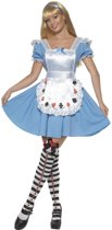 Alice in Wonderland jurkje met schort met speelkaarten - Fantasy verkleedkleding dames maat 40-42