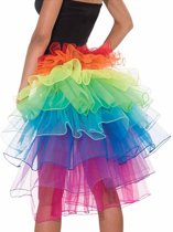 Regenboog tutu tule staart rok petticoat rokje carnaval - one size - pride eenhoorn festival achterkant rainbow sleep Burning Man