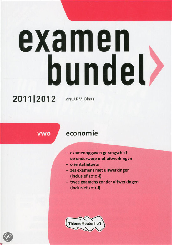 Examenbundel 2011/2012 Economie Vwo