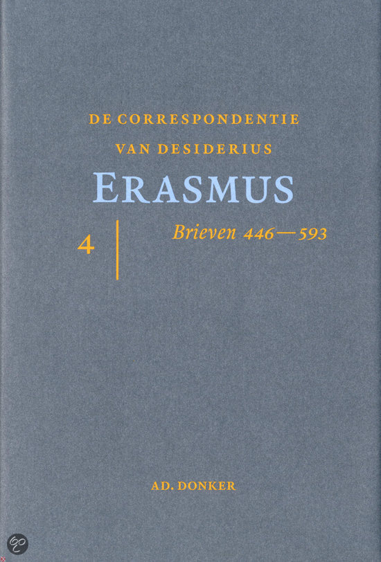 cover De Correspondentie Van Desiderius Erasmus Iv