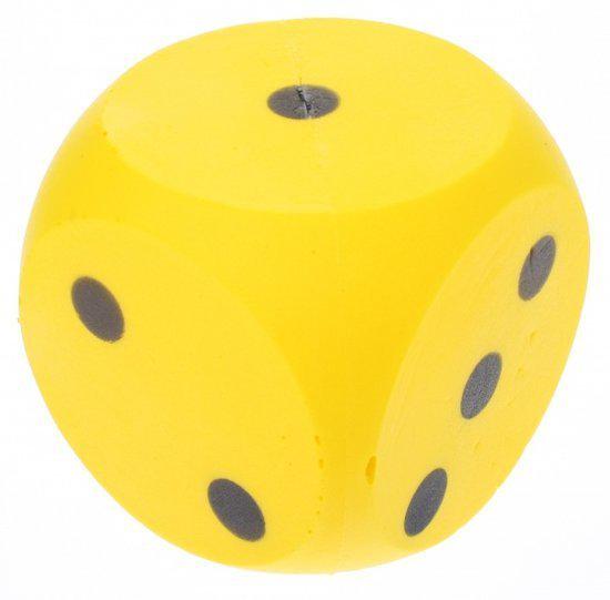 Afbeelding van het spel Hot toys Dobbelsteen schuimrubber geel 15cm