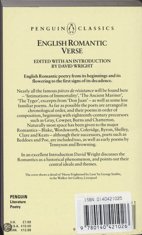 English Romantic Verse