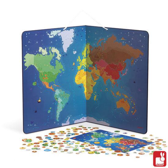 Afbeelding van het spel Janod Wereldkaart Dieren Magnetisch - 201 Magneten