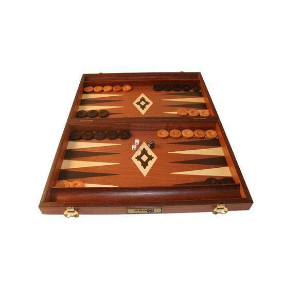 Afbeelding van het spel Mahoniehouten Backgammon Set - 48 x 60 x 4 cm