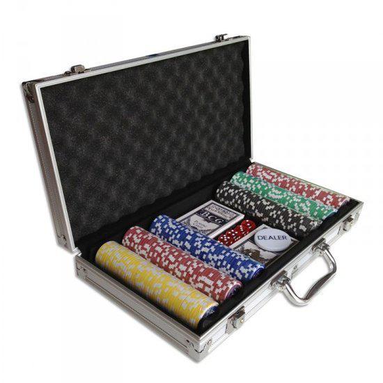 Afbeelding van het spel Luxe compacte pokerset in aluminium koffer 300 chips