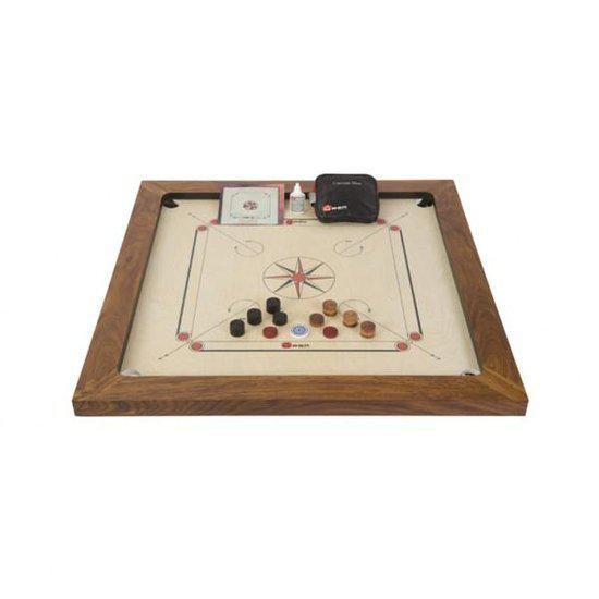 Afbeelding van het spel Championship Carrom Set - Professioneel bordspel, liefst 16 kg zwaar, - uit ECO hardhout, in handige transsporttas