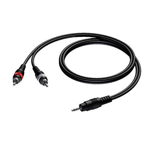 Procab CAB711 jack 3.5mm stereo - 2x RCA male 3.00 meter