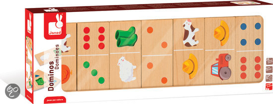 Thumbnail van een extra afbeelding van het spel Janod Boerderij Domino - Kinderspel