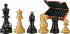Afbeelding van het spel Schaakstukken, Nero zwart /hout koningshoogte 95mm