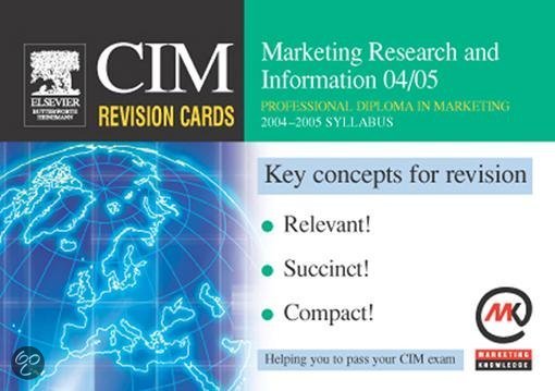 Afbeelding van het spel CIM Revision Cards: Marketing Research and Information 04/05