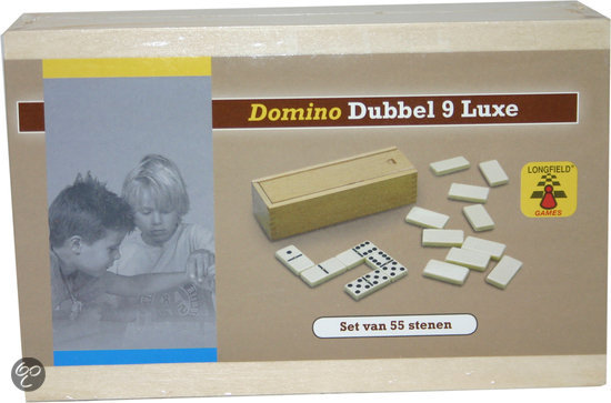 Thumbnail van een extra afbeelding van het spel Domino Dubbel 9 - in luxe rubberhout kist (met spinner)