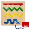 Afbeelding van het spelletje Rijgspel hout gekleurde lijnen - Goula