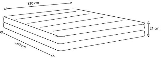 MAH - Pocketvering matras met koudschuim - 130 x 200 x 21 cm - Medium