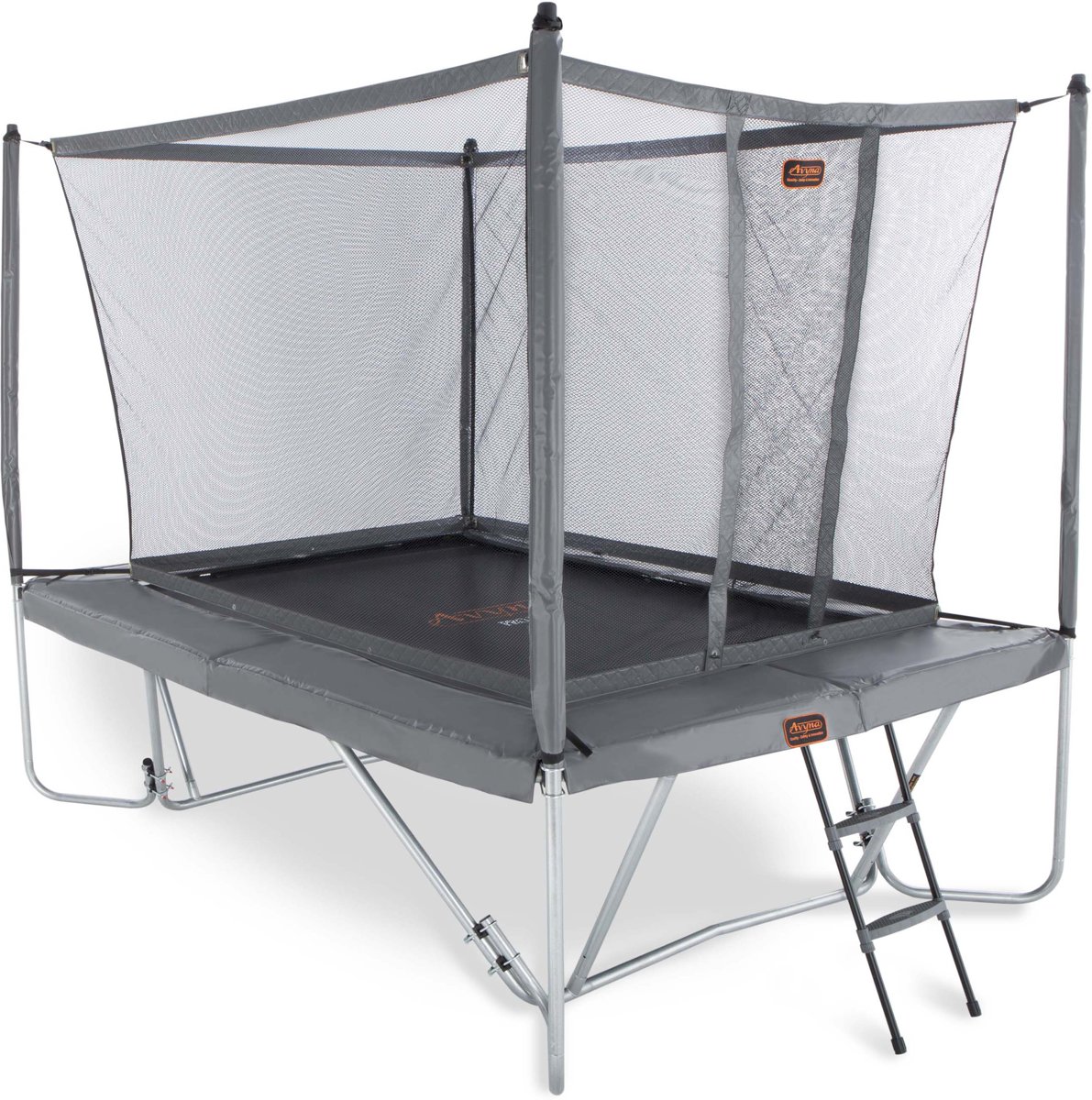 Avyna trampoline PRO-LINE 23 (300x225cm) + net boven + ladder - grijs