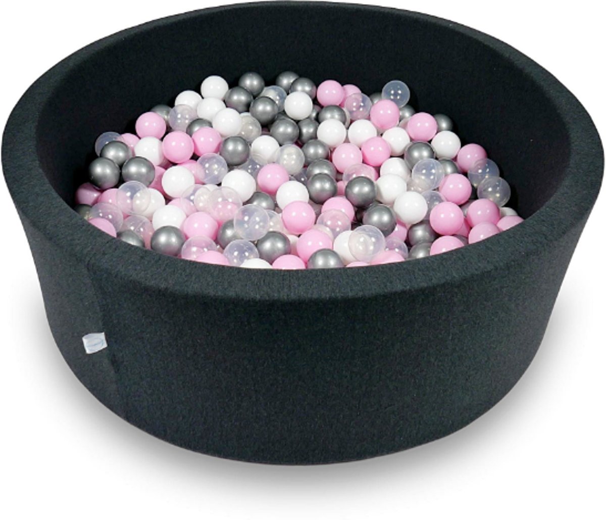 Ballenbak - 500 ballen - 115 x 40 cm - ballenbad - rond donker grijs