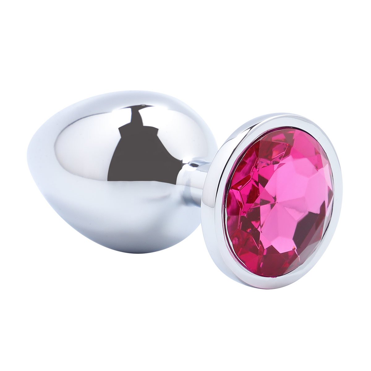 Foto van Banoch - Buttplug Aurora Hot Pink Medium - Metalen buttplug - Diamant steen - Roze