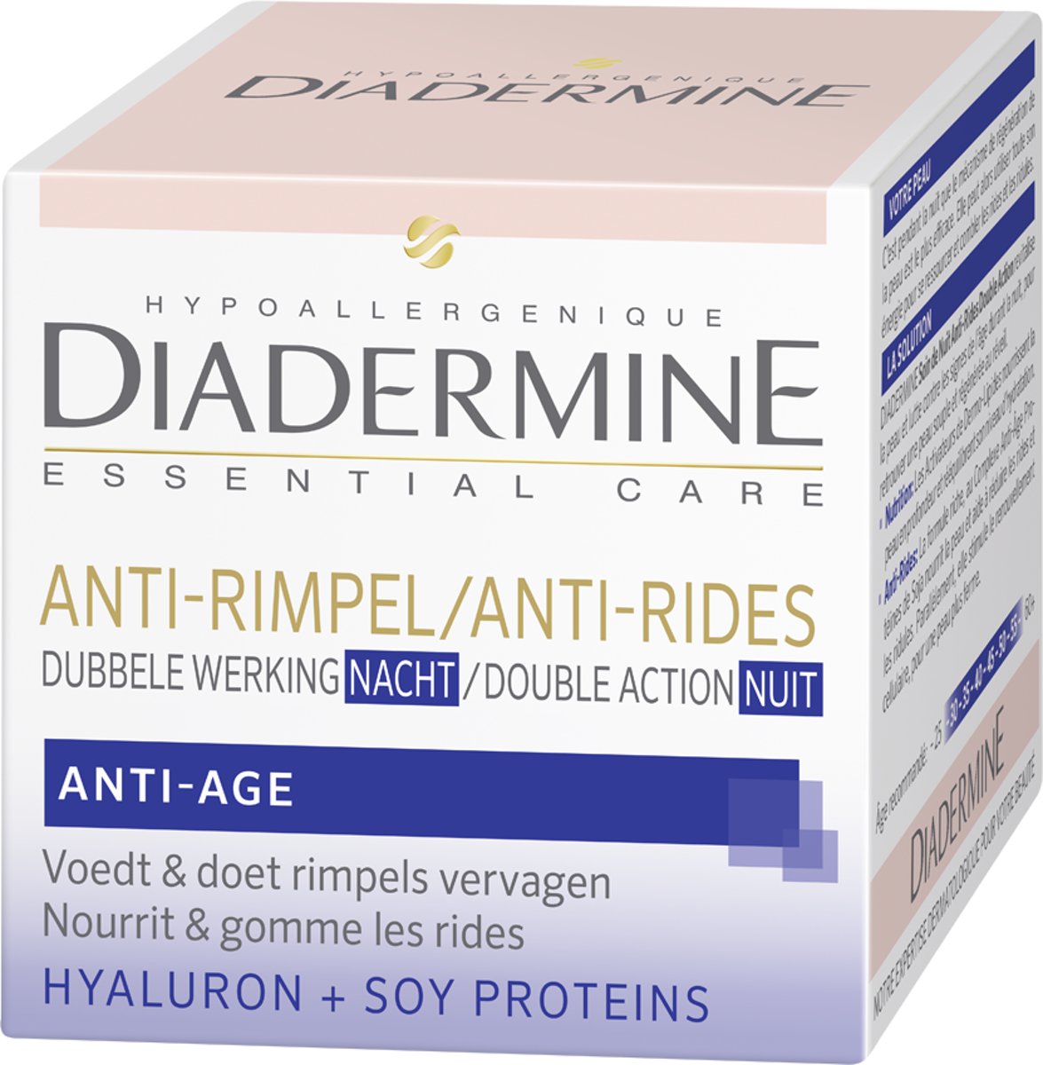 Foto van Diadermine Anti-rimpel dubbele werking - 50 ml - Nachtcrème