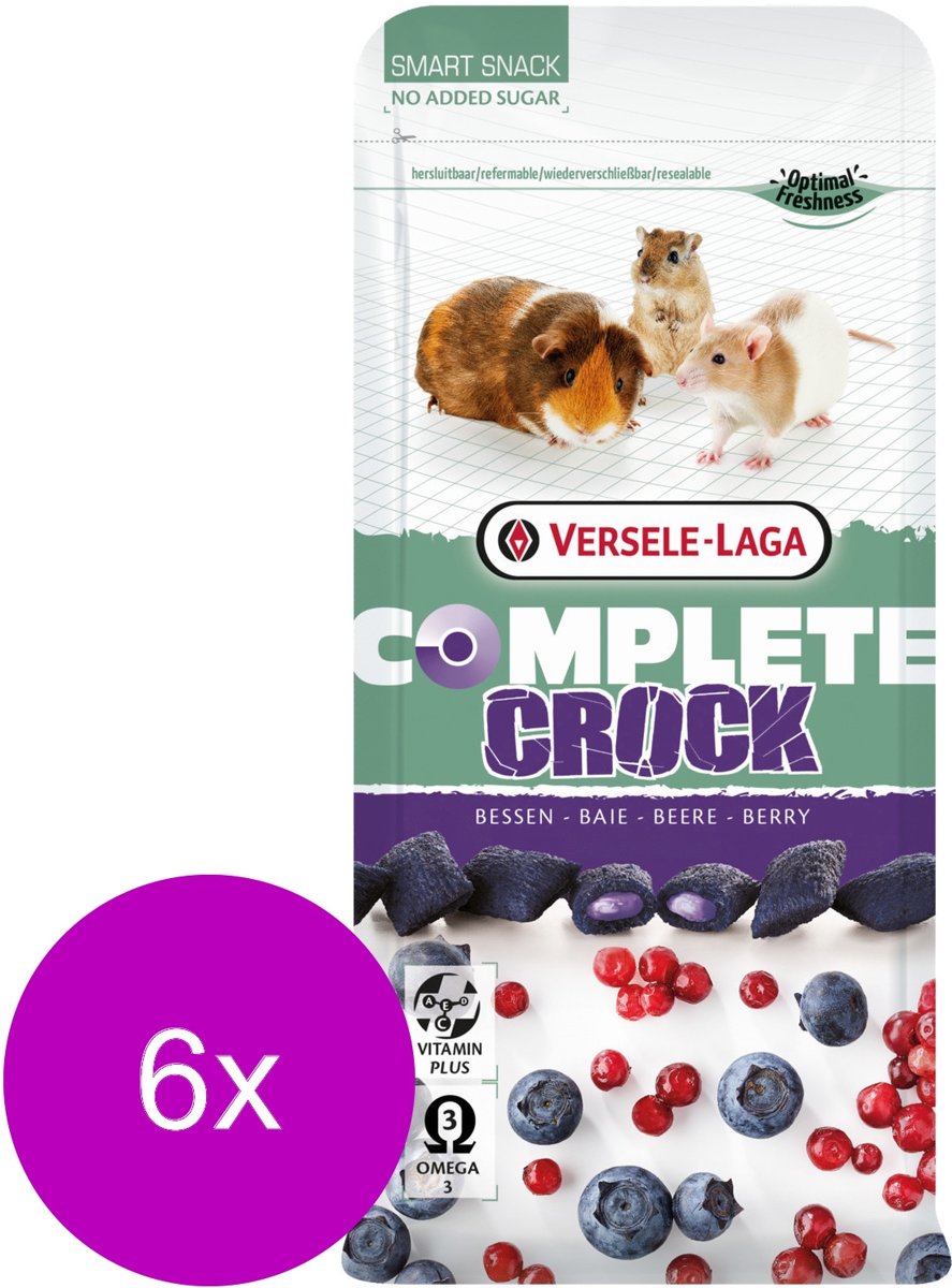 Versele-Laga Complete Crock Berry - Knaagdiersnack - 6 x Bosbessen 50 g