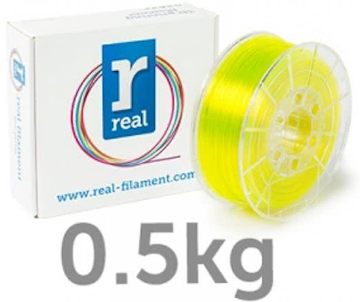 REAL Filament PETG transparant geel 2.85mm (500g)