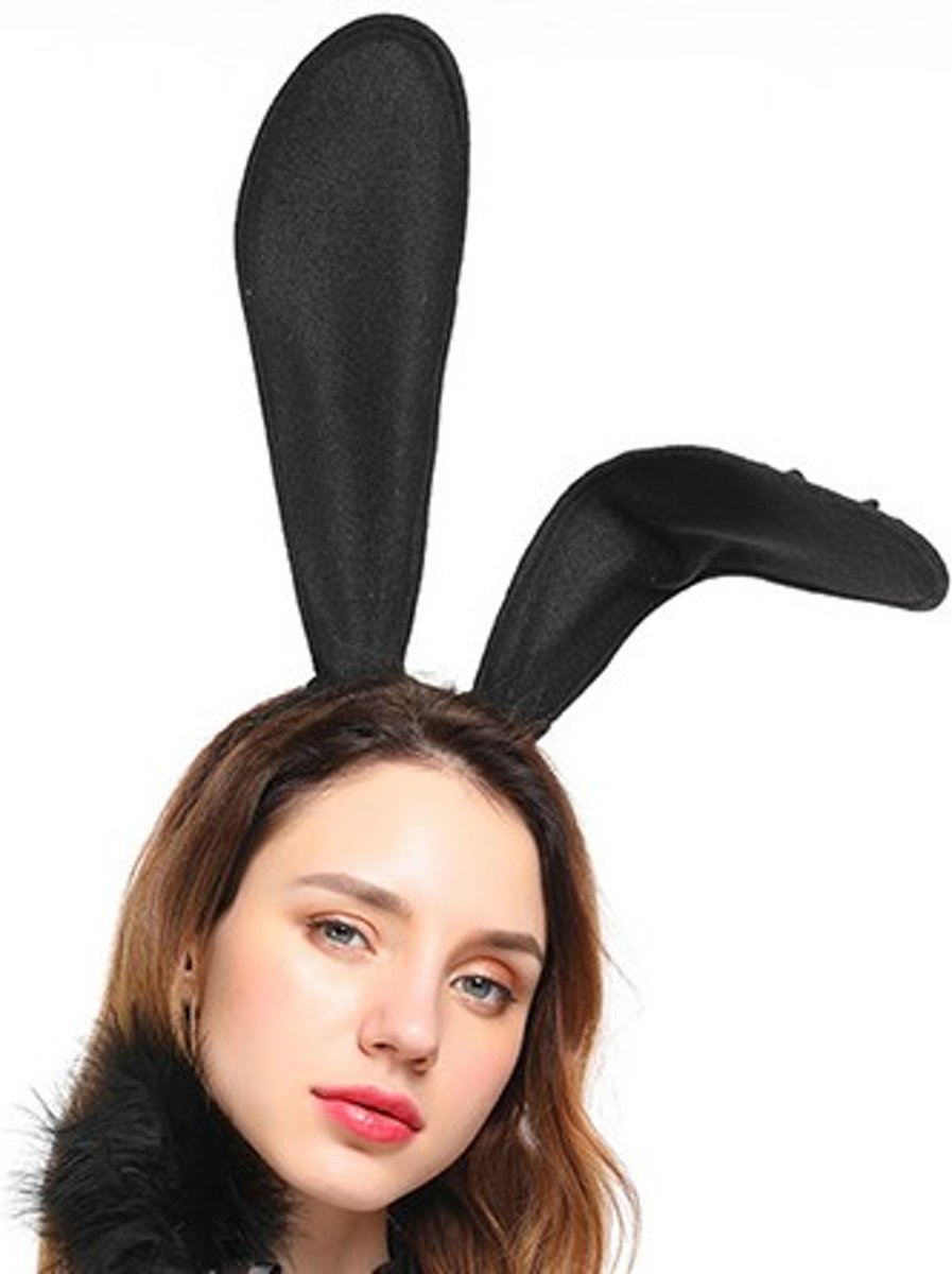Foto van Banoch - big bunny ears - oren groot buigbaar - zwart