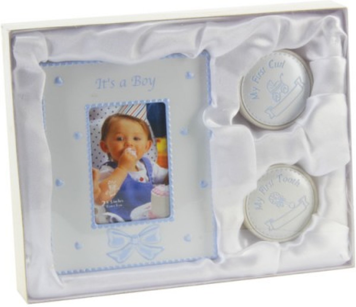 Juliana Collection-baby-jongens-cadeauset-fototlijstje-tandendoosje-haardoosje-kleur: baby blauw