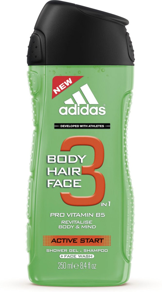 Foto van Adidas - Active Start Hair & Body - 250 ml - Douchegel