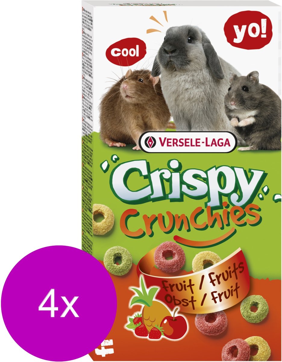 Versele-Laga Crispy Crunchies - Knaagdiersnack - 4 x Fruit 75 g