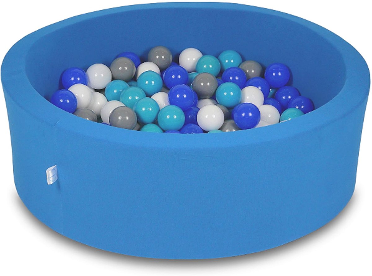 Ballenbak - 200 ballen - 90 x 30 cm - ballenbad - rond blauw