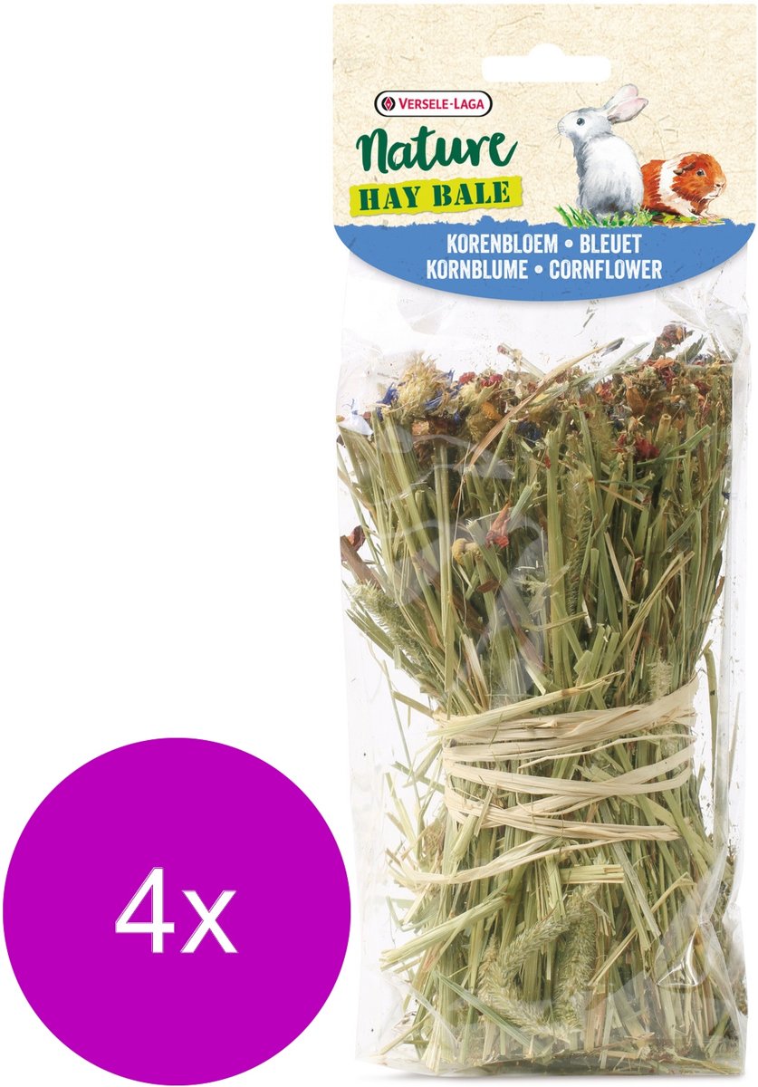 Versele-Laga Nature Snack Hay Bale Cornflower - Ruwvoer - 4 x Korenbloem 70 g