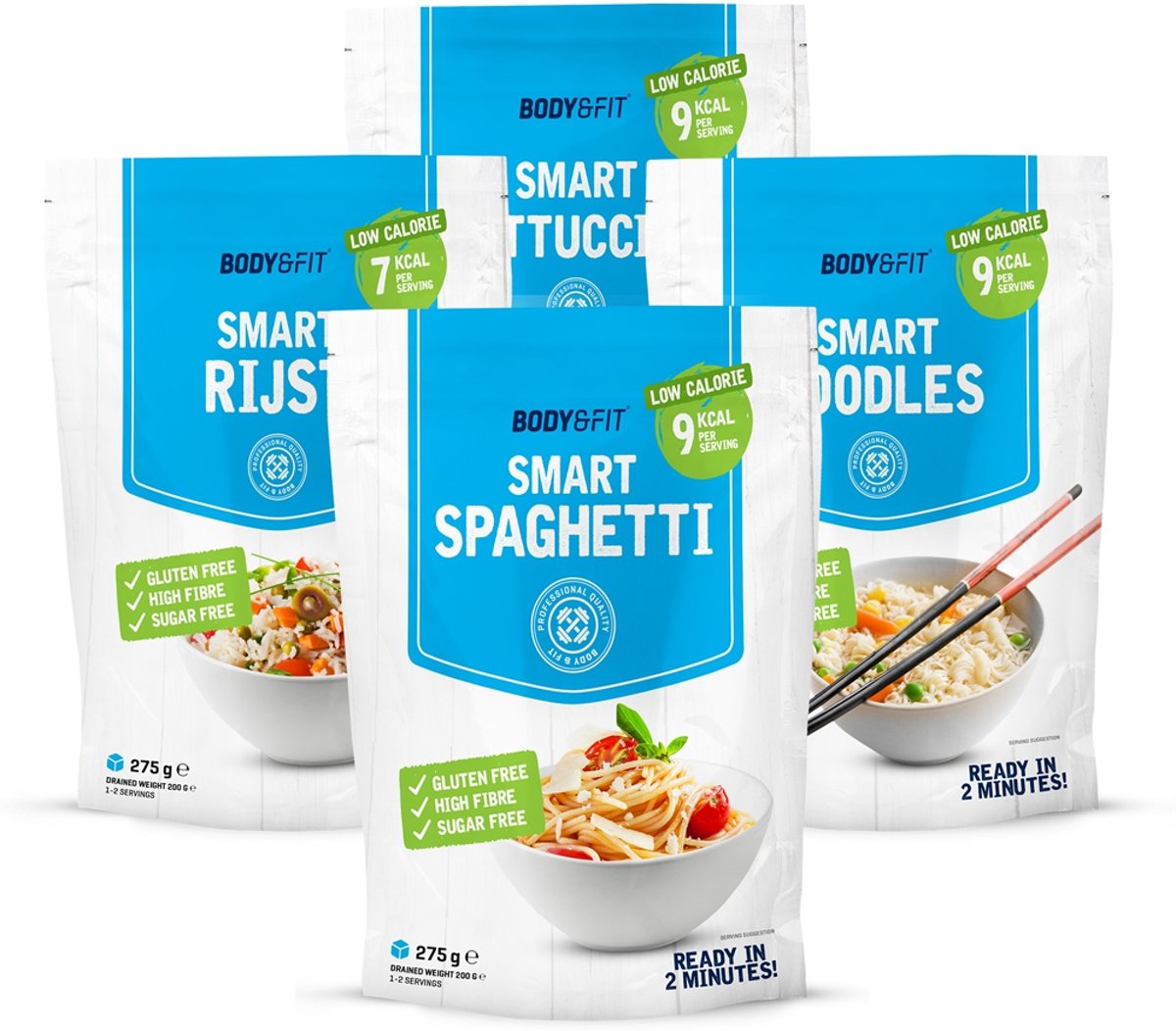 Foto van Body & Fit Food Smart Pasta - Spaghetti - Vrij van koolhydraten, vet, suiker en gluten
