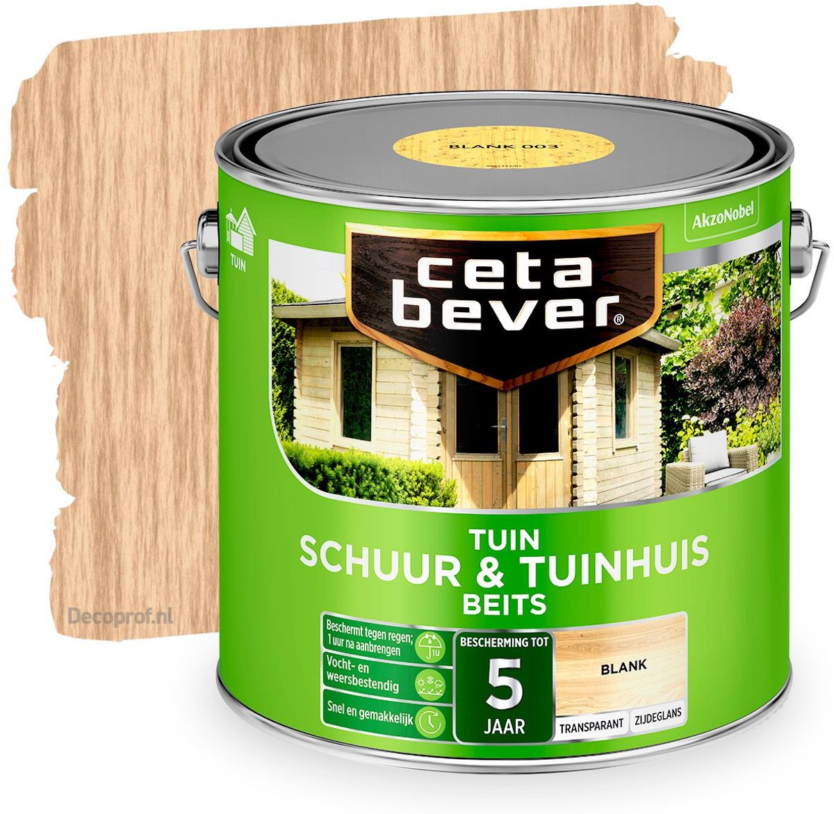 CetaBever - Schuur & Tuinhuis - Beits - Transparant Zijdeglans - Blank Kleurloos - 750 ml