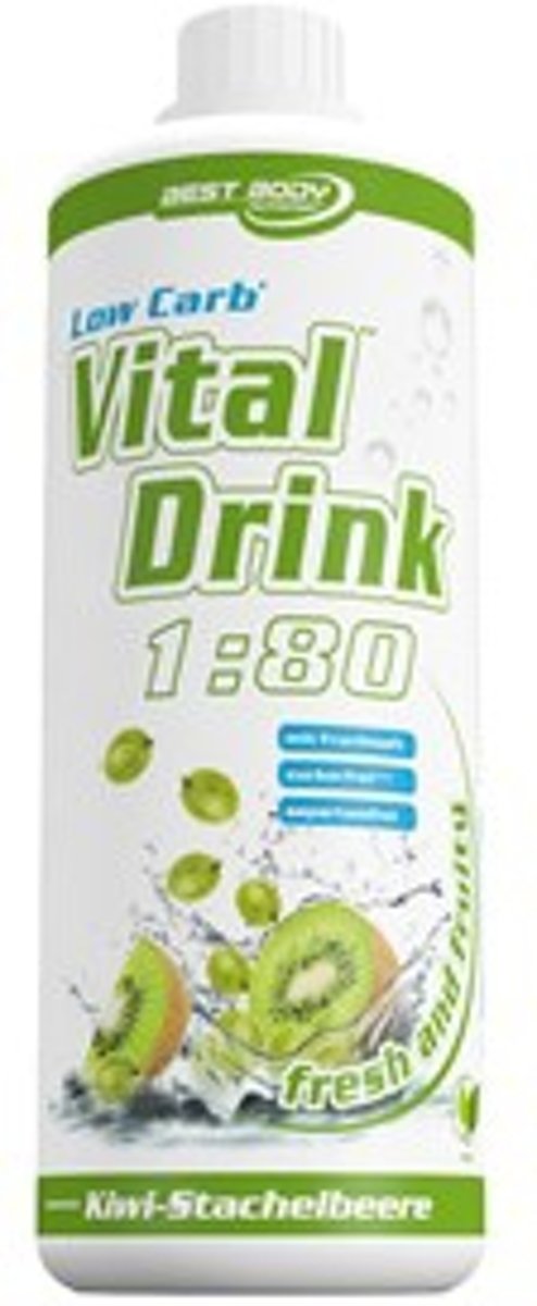 Foto van Best Body Nutrition Low Carb Vital Drink - 1000 ml - Kiwi Gooseberry
