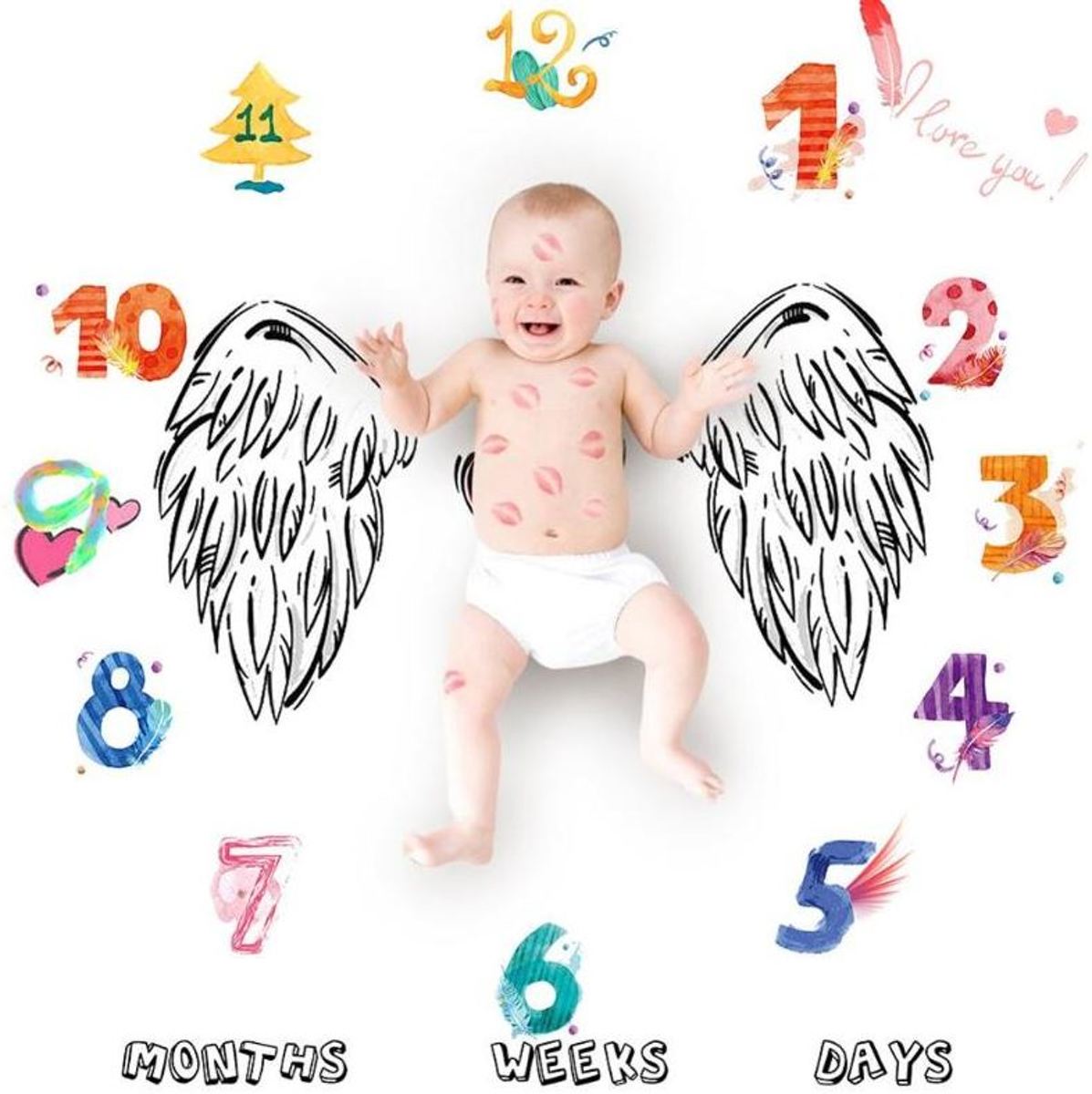 Baby mijlpaaldoek - mijlpaaldeken - milestone - Vleugels