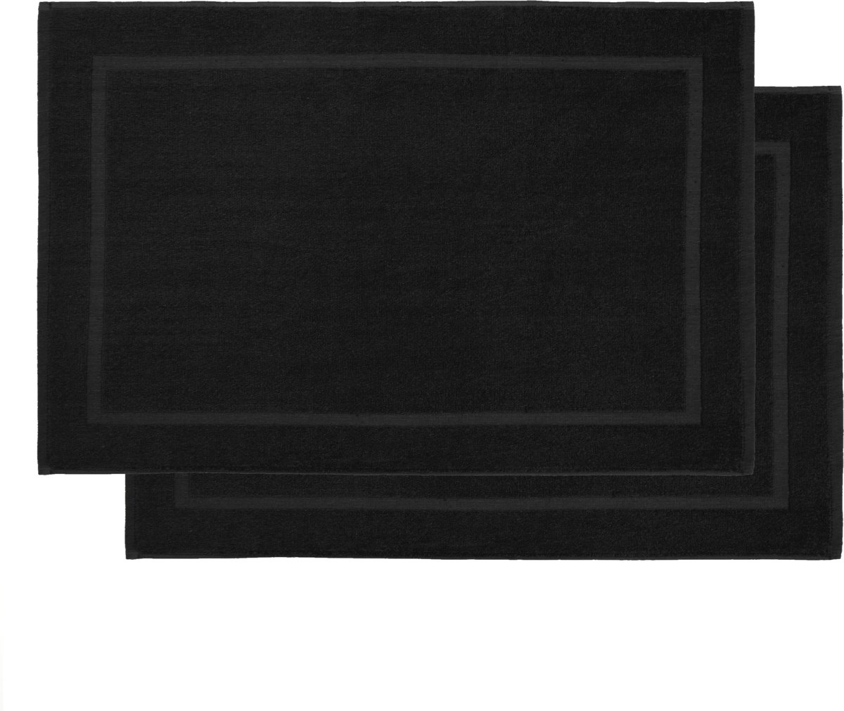 Lumaland - Badmat - Set van 2 badmatten - 100% katoen - 800g/m² 50 x 80 cm - Zwart