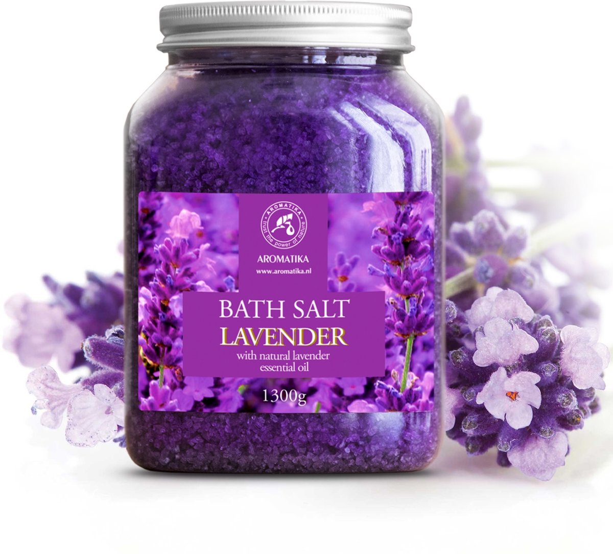 Foto van Badzout lavendel 1.3kg, tegen Acne / Droge huid / Spierpijn / vermoeidheid / goed voor Persoonlijke verzorging / Huidverzorging / Aromatherapie / Anti - stress / bubbelbad / bad / Jacuzzi / Spa / Wellness / Ontspanning / cadeau van Aromatika
