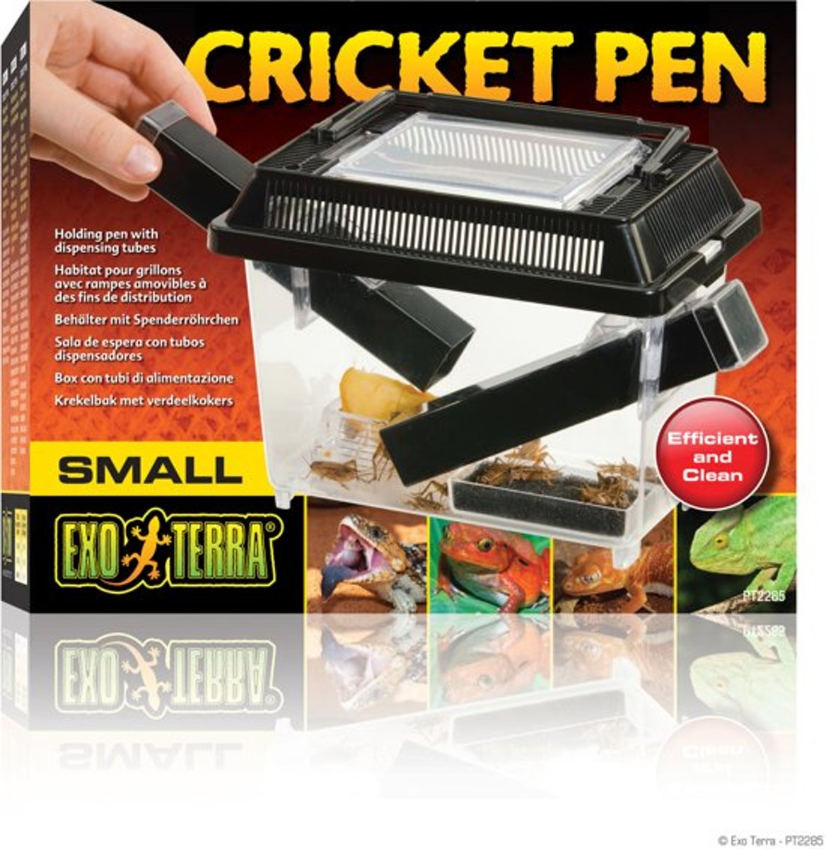 Exo Terra - Cricket Pen Krekelbak Small 3 Buizen En 2 Spons Zwart - 20x15x12 cm