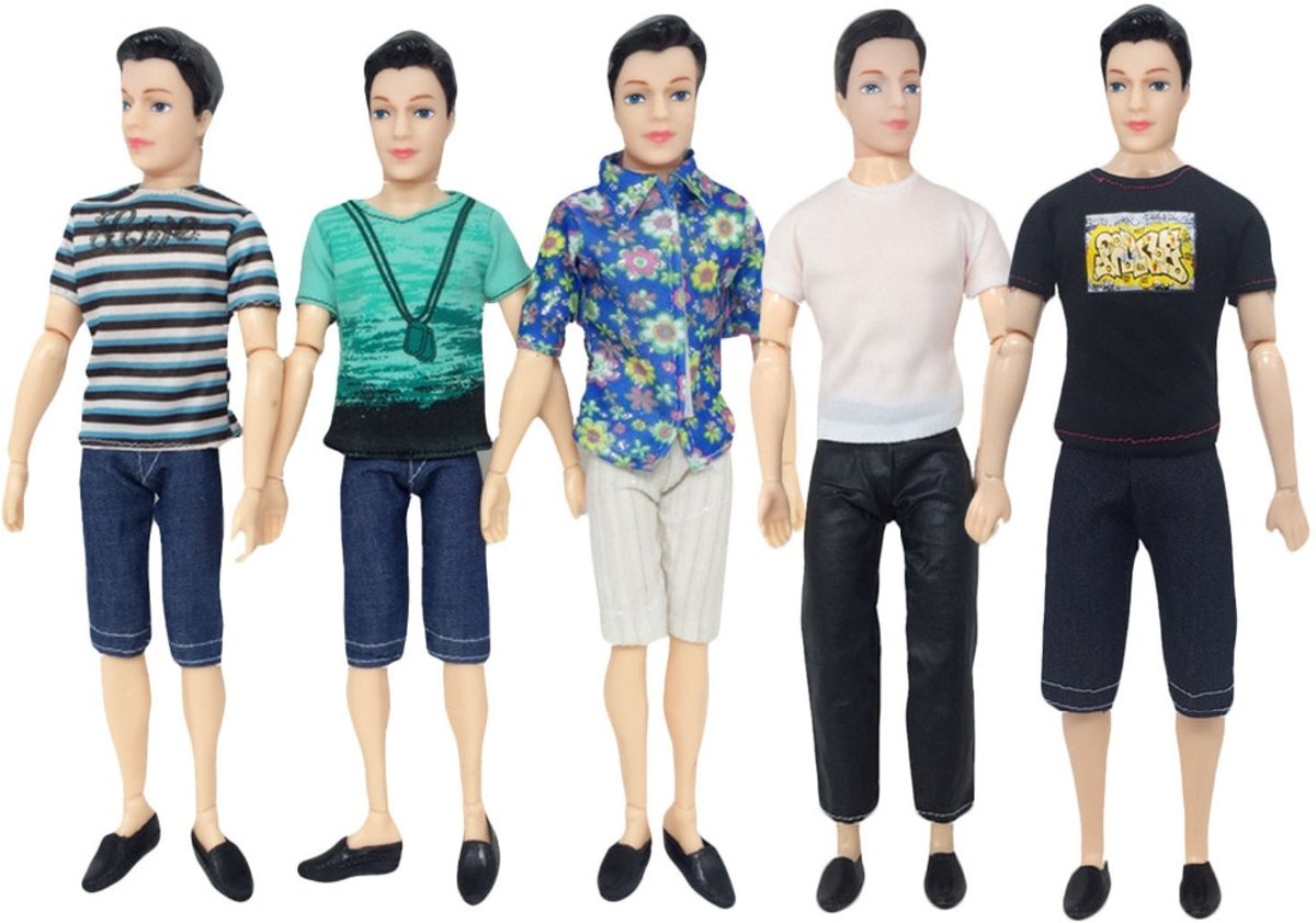 5 sets kleding voor mannelijke modepop zoals Ken