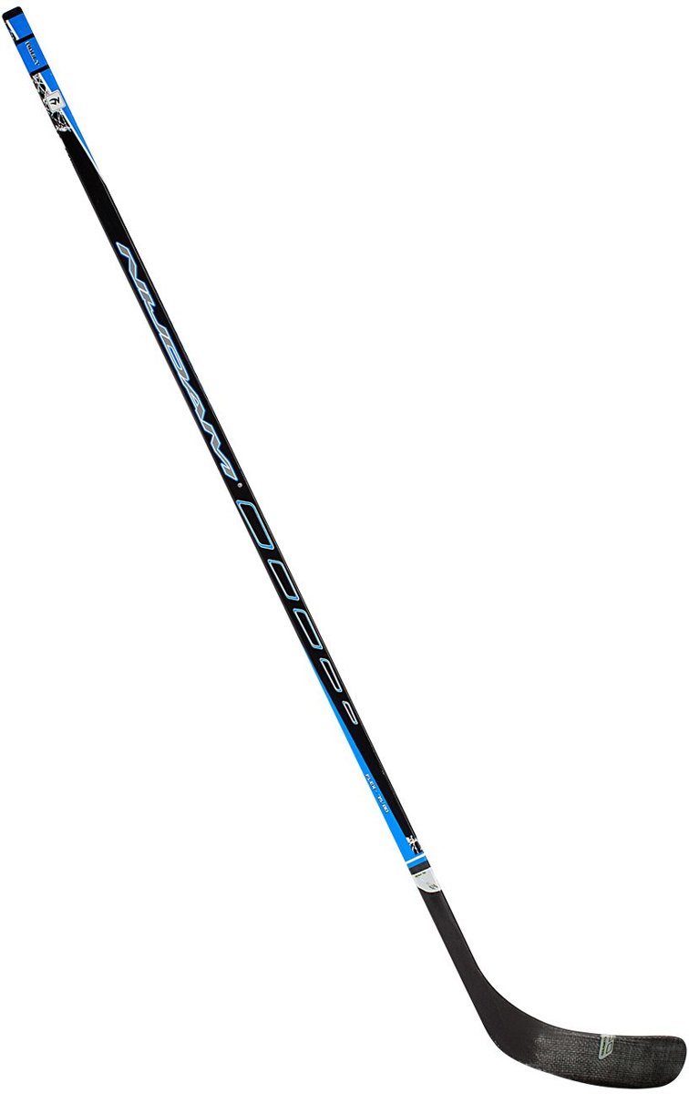 Nijdam IJshockeystick Hout/Glasfiber Sr - 155 cm - Zwart/Blauw/Zilver - Links