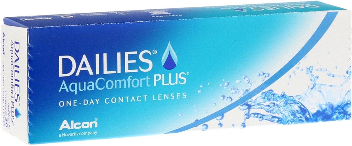 Foto van +0,75 Dailies Aqua Comfort Plus - 30 pack - Daglenzen - Contactlenzen