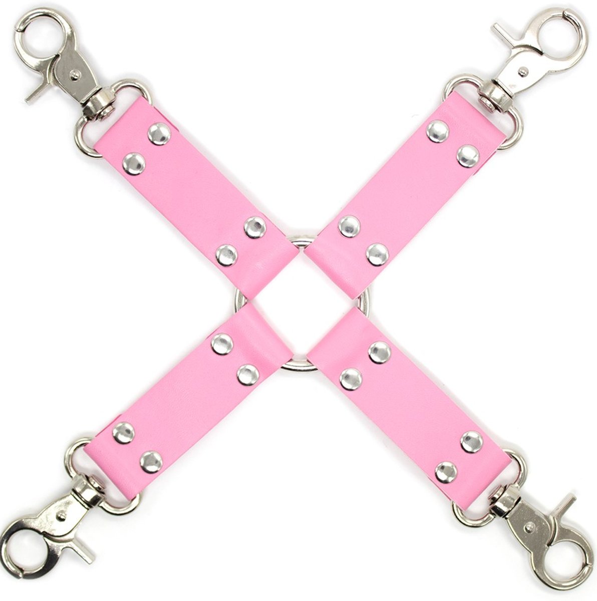 Foto van Banoch - Pink hogtie with clips - Roze hogtie met haken - bondage