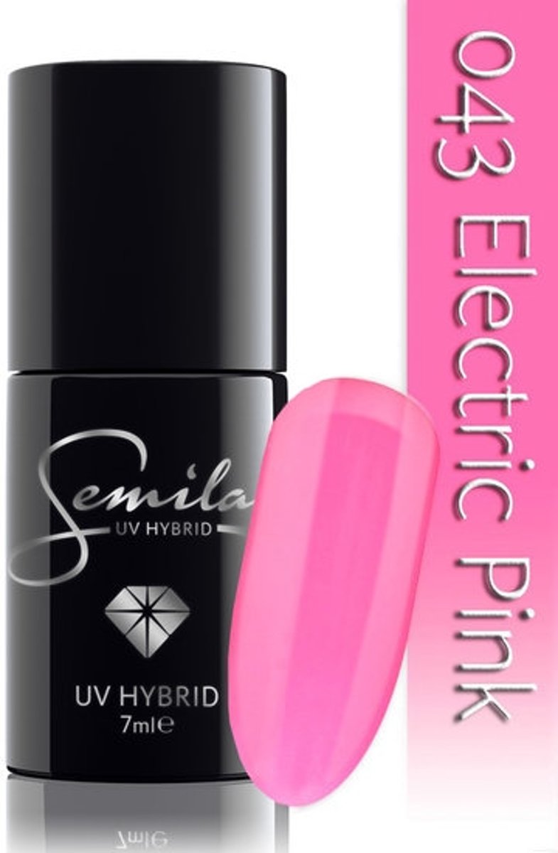 Foto van 043 UV Hybrid Semilac Electric Pink 7 ml.