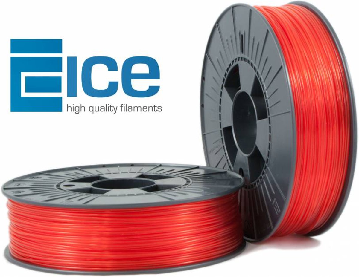 ICE Filaments ABS+ 'Transparent Romantic Red'