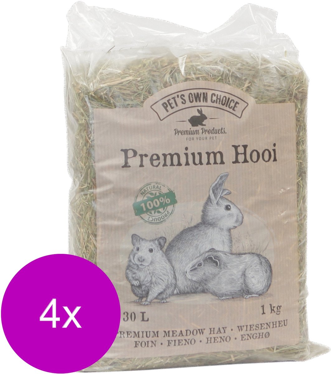 Pet's Own Choice Premium Hooi - Ruwvoer - 4 x 1 kg