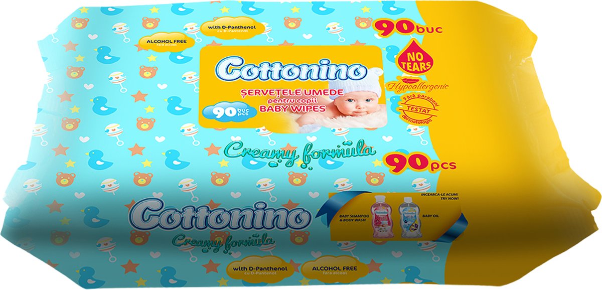 Foto van Cottonino Babydoekjes - Romige formule 3x90 stuks