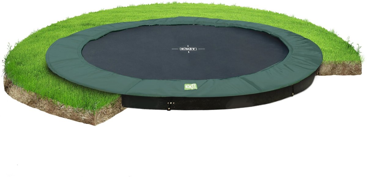 EXIT InTerra groundlevel trampoline ø305cm - groen